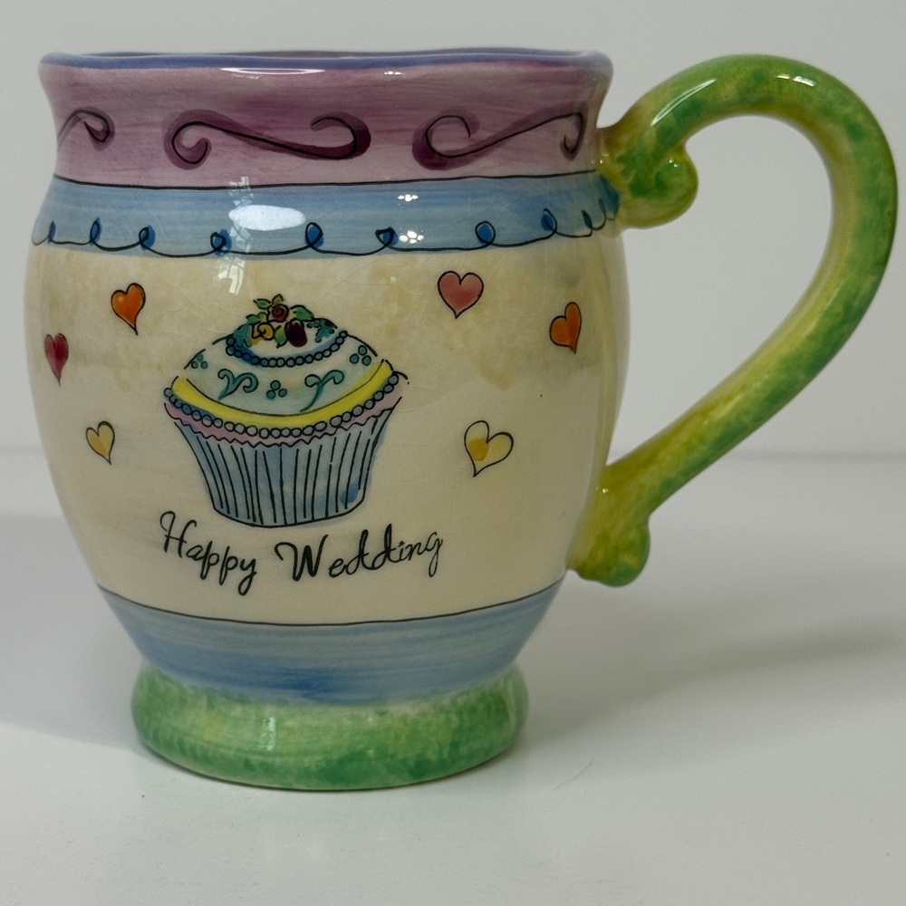 Sue Zipkin Happy Wedding ceramic 20oz Mug Cup multicolor